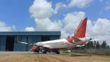 Air India A320neo at hangar for retrofit