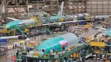 Boeing fuselage in factory